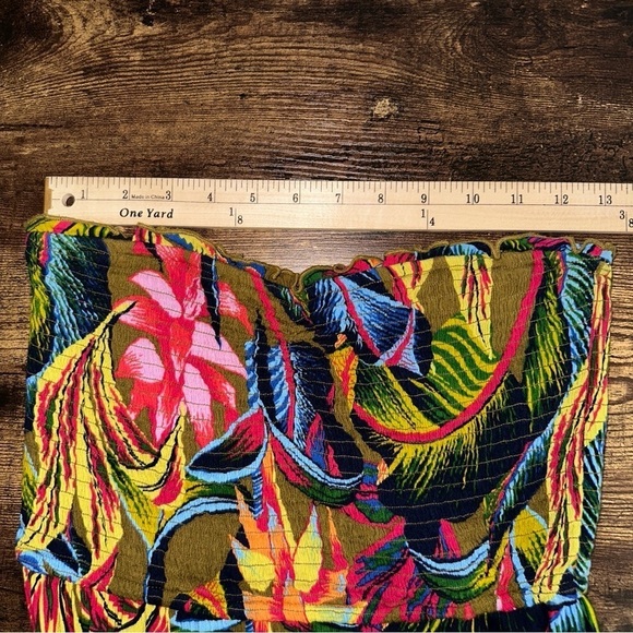 Aerie Strapless Smocked Floral Midi Small Petite Dress - Picture 10 of 11